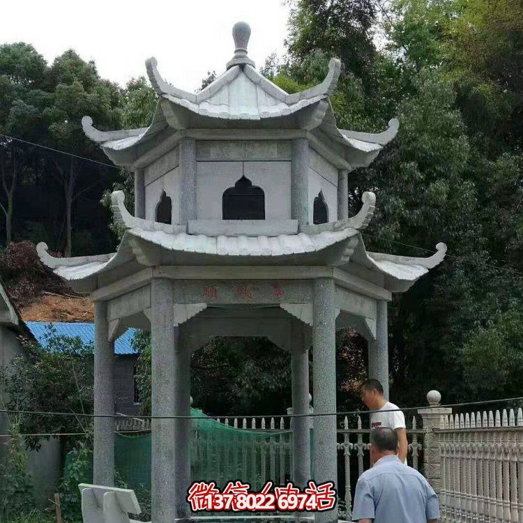 大型石雕涼亭，精美的室外裝飾