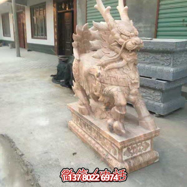 高端定制大理石石雕獅子雕塑，裝點大型庭院、別墅、門口，招財又安全