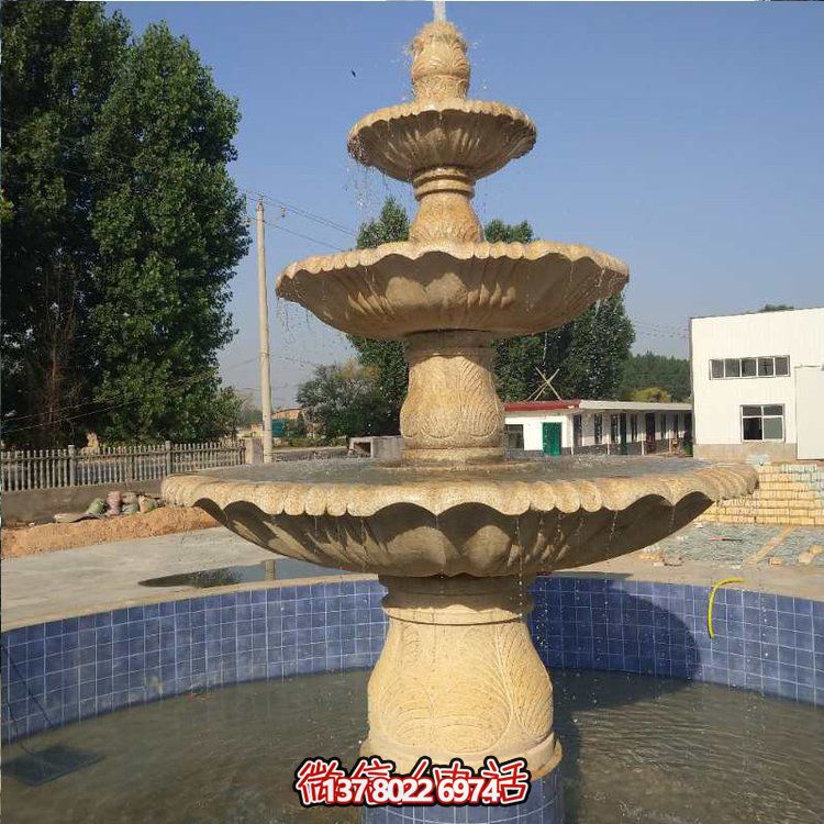 花崗巖噴泉流水擺件，給你不一樣的戶外廣場園林景觀雕塑
